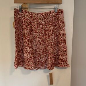 NWT Reformation Flounce La Vie en Rose Floral Red Mini Skirt